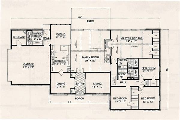 Country House Plan with 4 Bedrooms and 2.5 Baths - Plan 3049